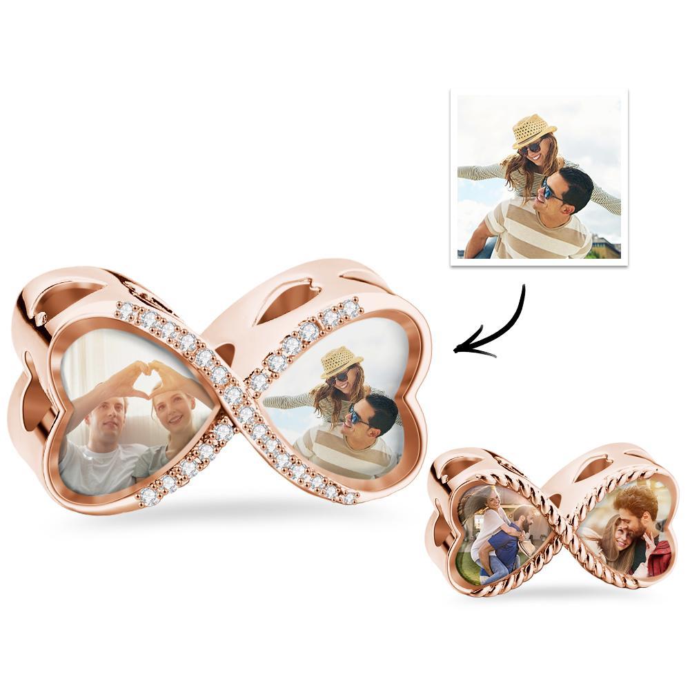 Custom Photo Charm Bracelet Creative Bow Tie Couple Gift - soufeelmy