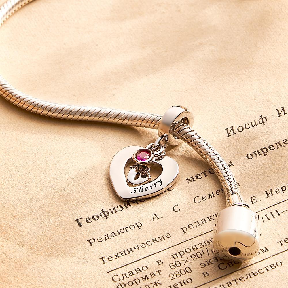 Custom Engraved Charm Footprint Heart Couple Gift - soufeelmy