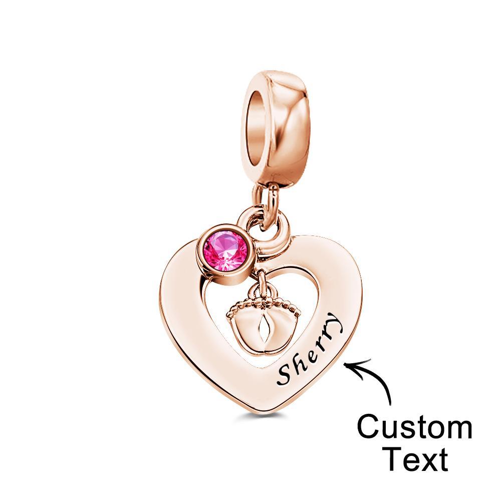 Custom Engraved Charm Footprint Heart Couple Gift - soufeelmy