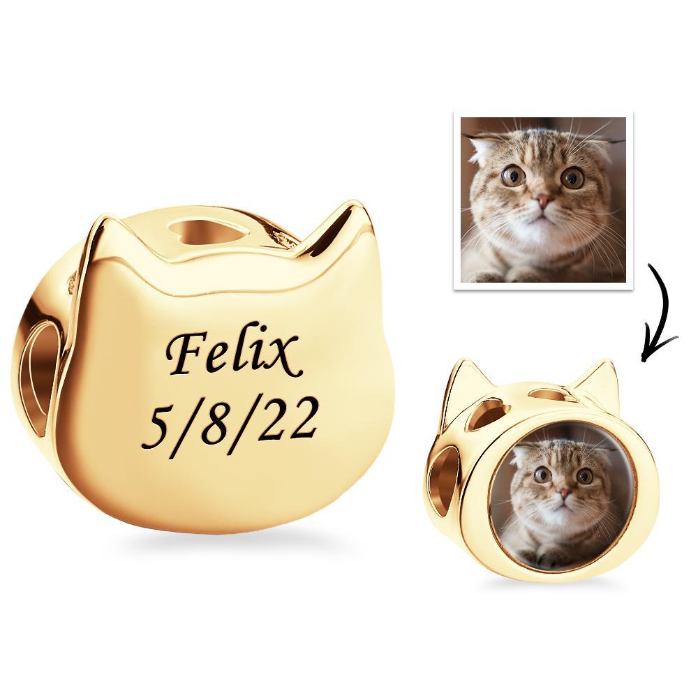 Custom Photo Engraved Charm Cute Cat Gift for Pet Owners - soufeelmy