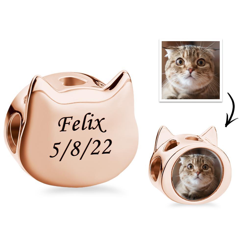 Custom Photo Engraved Charm Cute Cat Gift for Pet Owners - soufeelmy