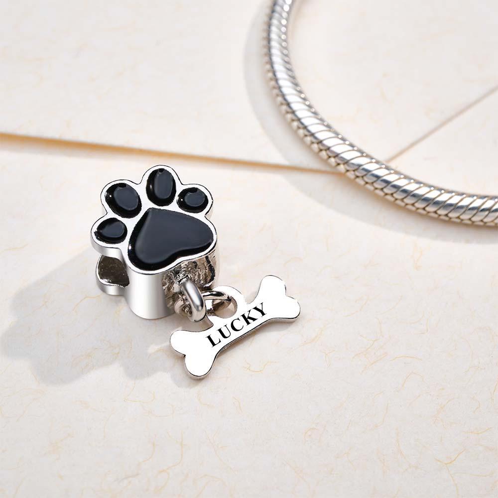 Lovely Engraved Pet Dog Charm Pet Paw And Bone  Pendant Jewelry For Pet Lovers - soufeelmy