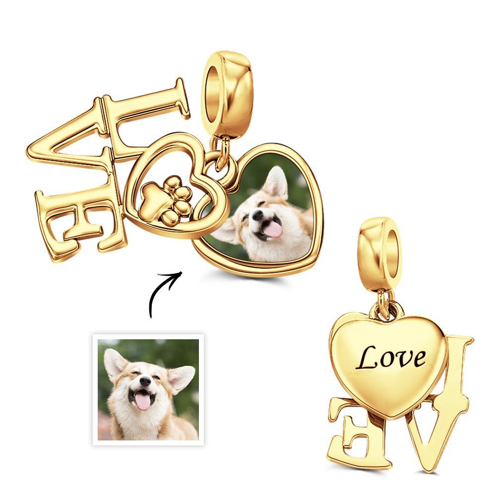 Custom Photo Charm Pet Lover Paw Double Pendant Gift - soufeelmy