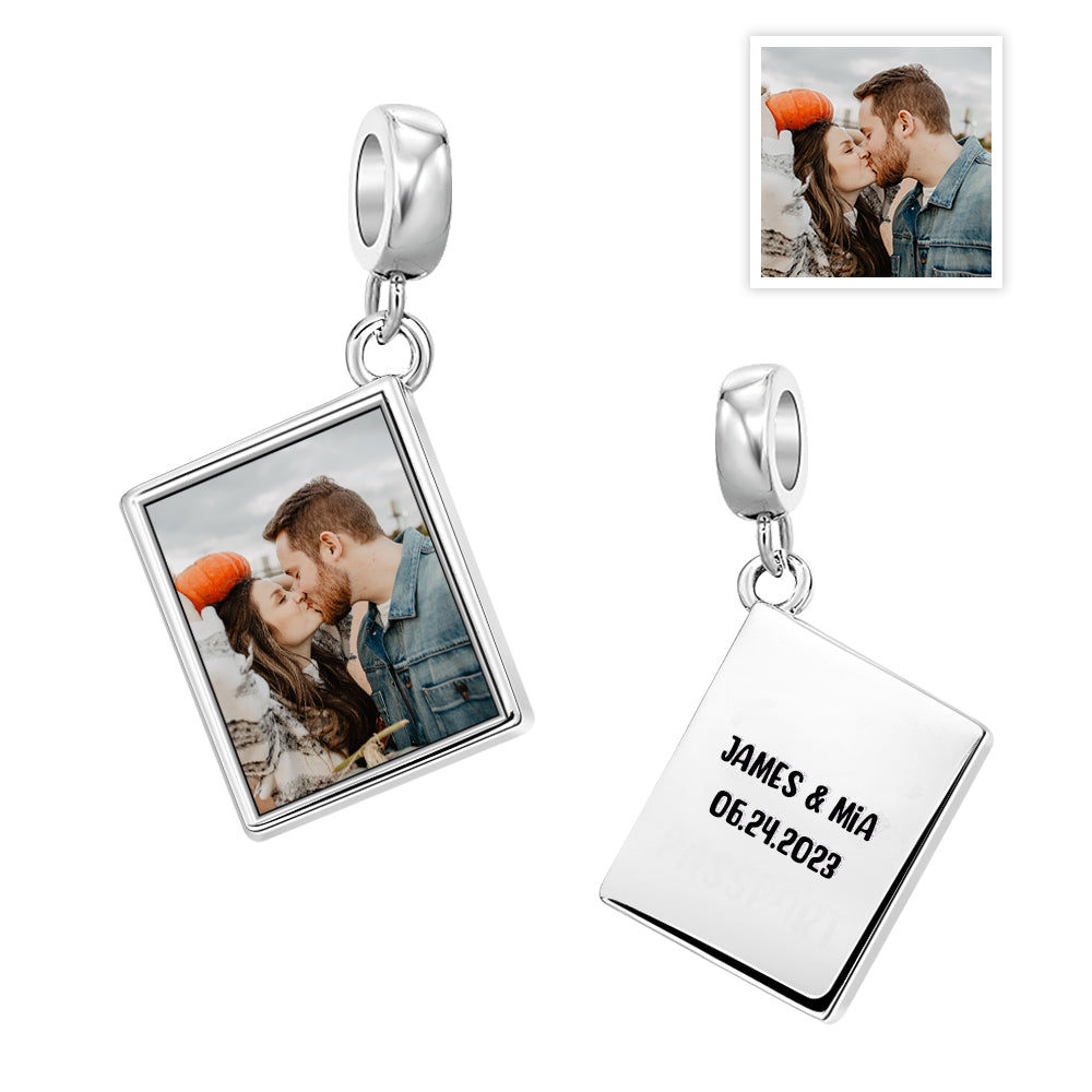 Custom Photo Name Charm Creative Commemorate Couple Gift - soufeelmy