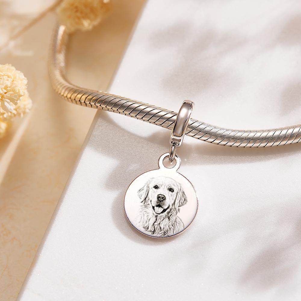 Personalized Engraved Photo Charm Vintage Circle Pendant Gifts For Her - soufeelmy