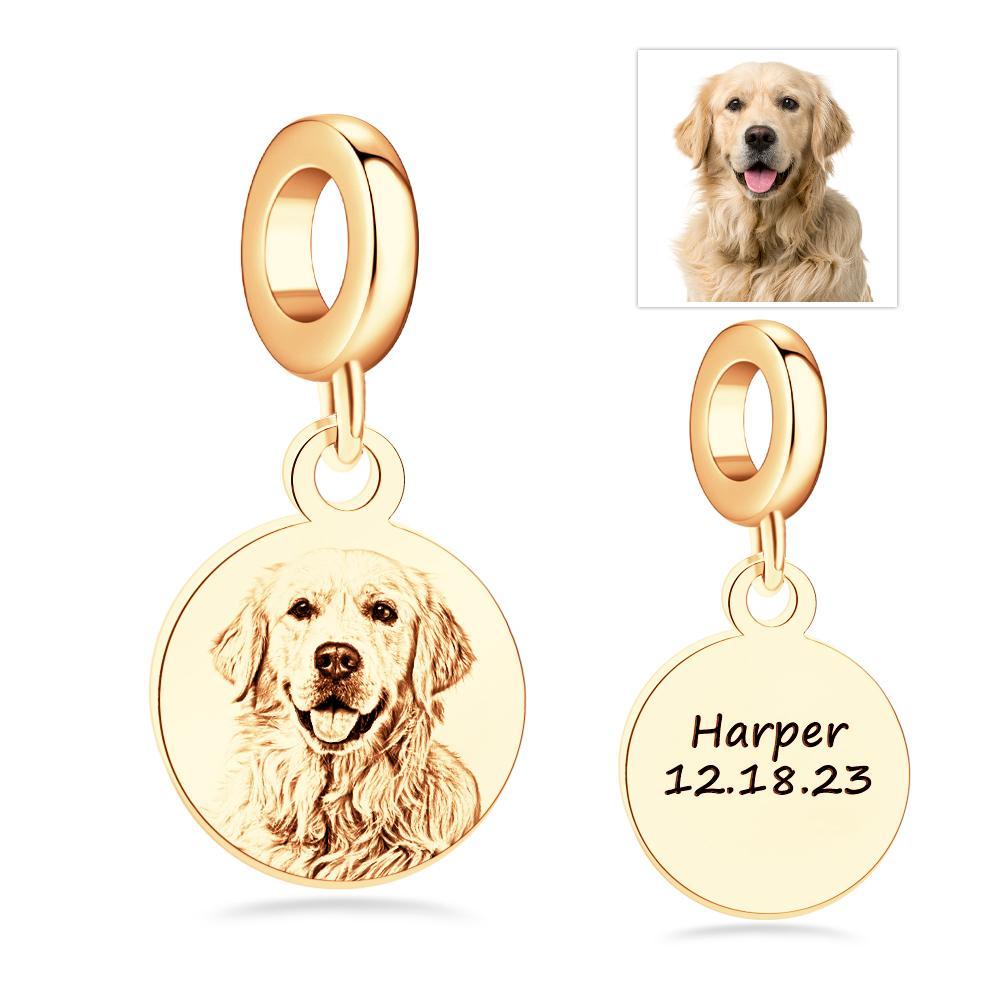 Personalized Engraved Photo Charm Vintage Circle Pendant Gifts For Her - soufeelmy