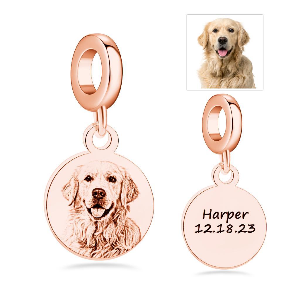 Personalized Engraved Photo Charm Vintage Circle Pendant Gifts For Her - soufeelmy