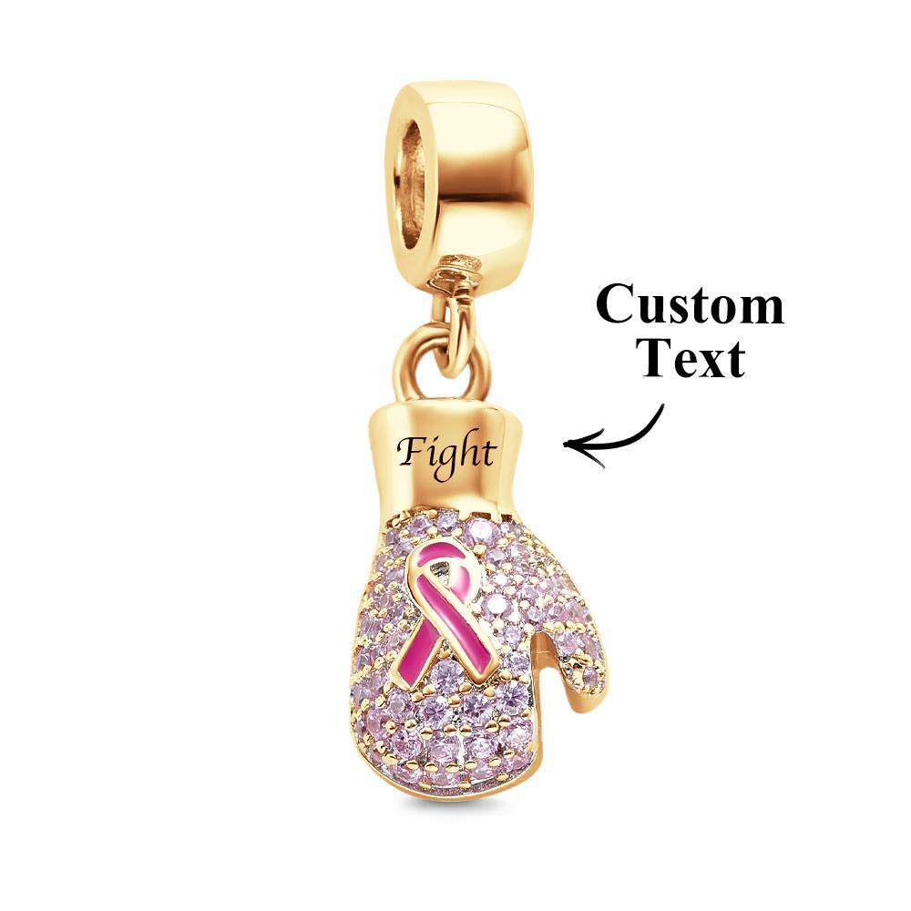 Engravable Charm Fight Breast Cancer Theme Delicate Pendant Bracelet Decor For Her - soufeelmy