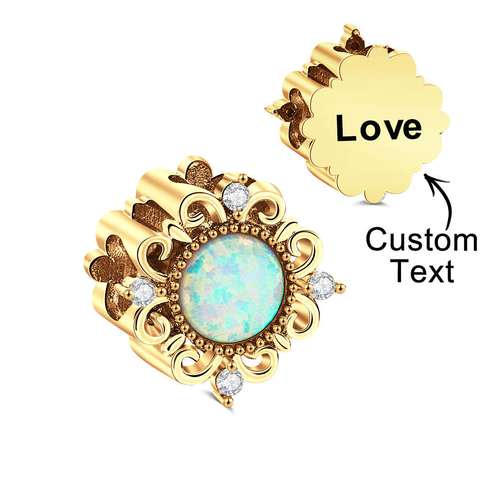 Custom Engraved Vintage Opal Charm Gift for Her - soufeelmy