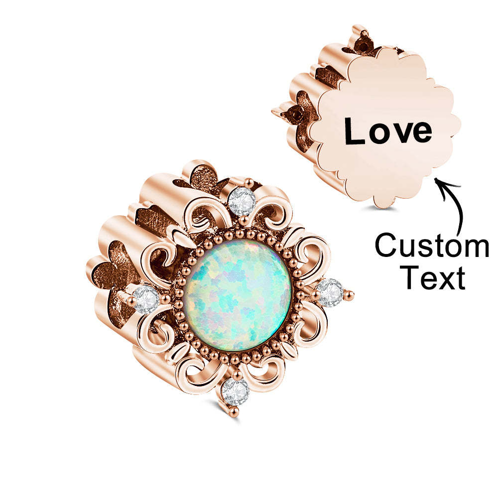 Custom Engraved Vintage Opal Charm Gift for Her - soufeelmy