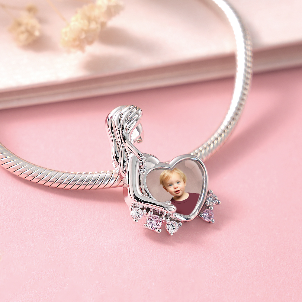 Personalized Photo Charm Engravable Maternity Charm for Mother's Day - soufeelmy