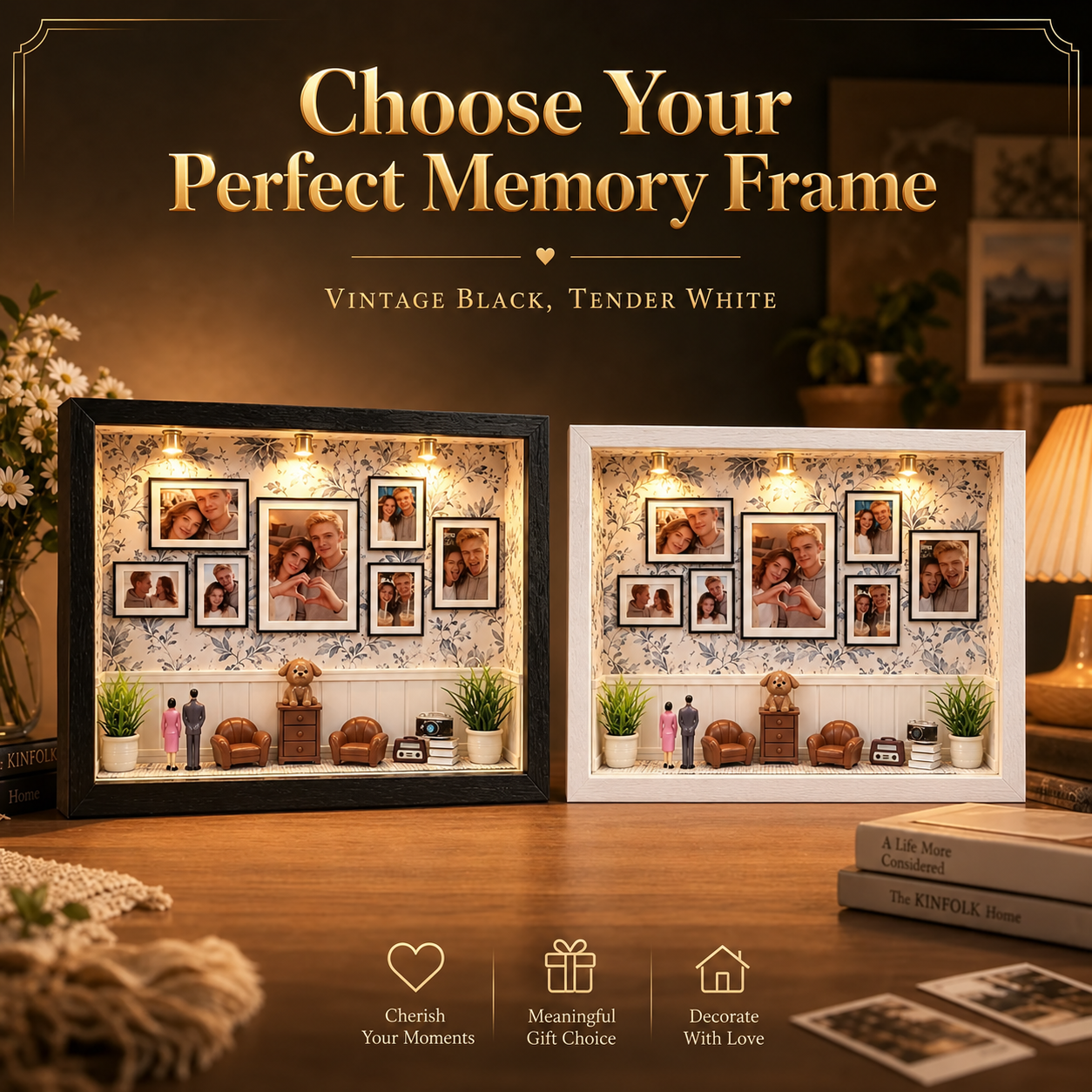 Personalized Photo Museum of Us Frame Home Gallery Frame with Miniature Home Decor Accents Gift for Couples - soufeelmy