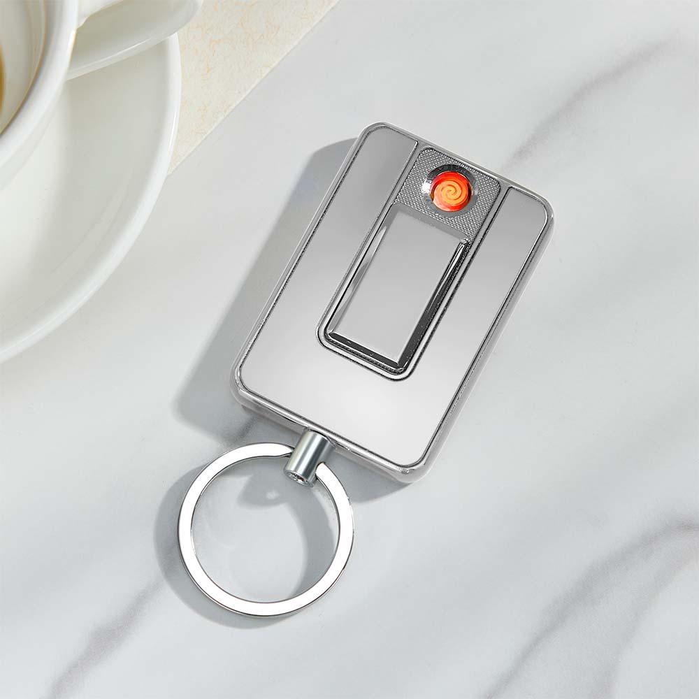 Electric Lighter Windproof USB Rechargeable Personalized Photo Custom Keychains Birthday Anniversary and Wedding Gift - soufeelmy