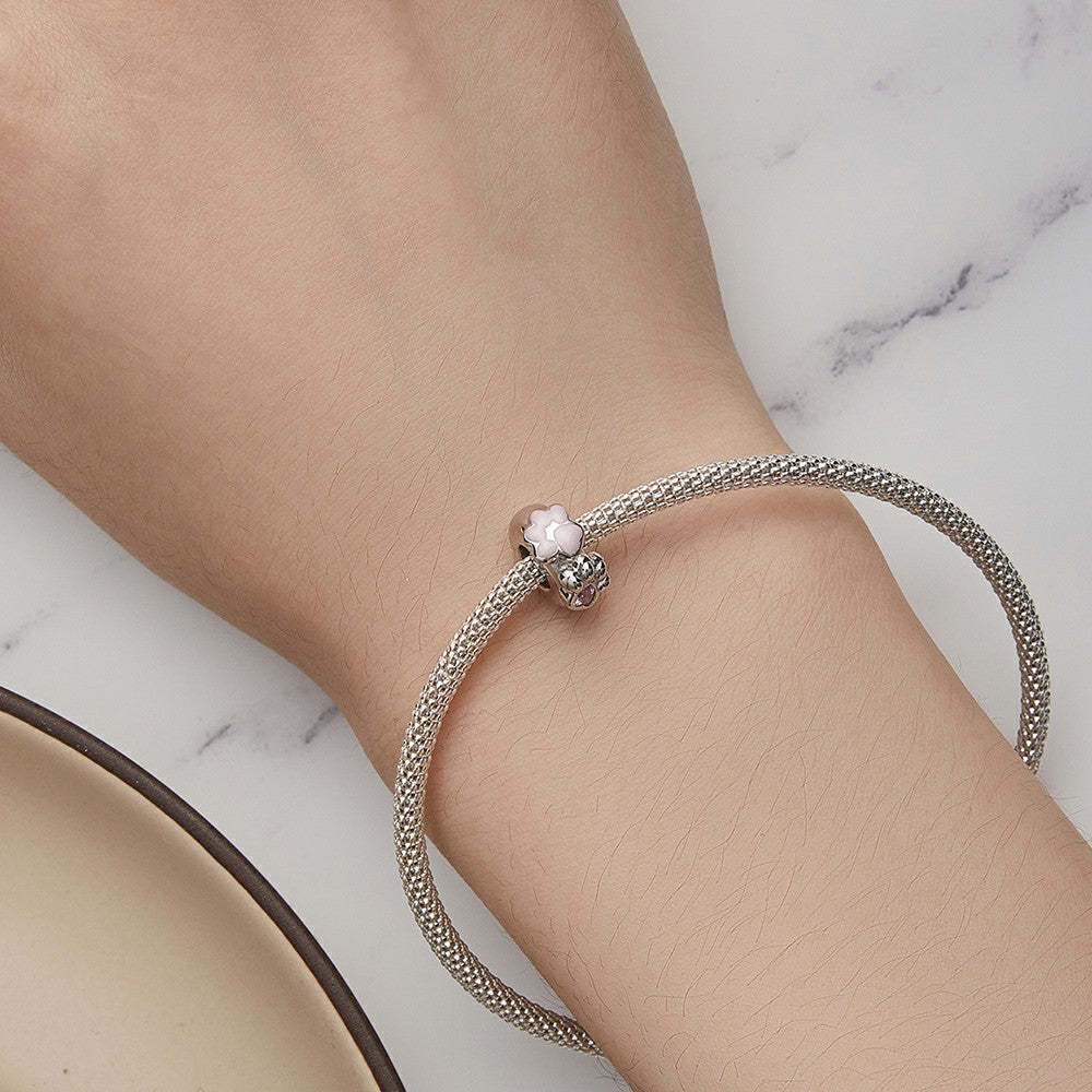 cats paw stopper charm spacer charm 925 sterling silver gift for pet lover dp103