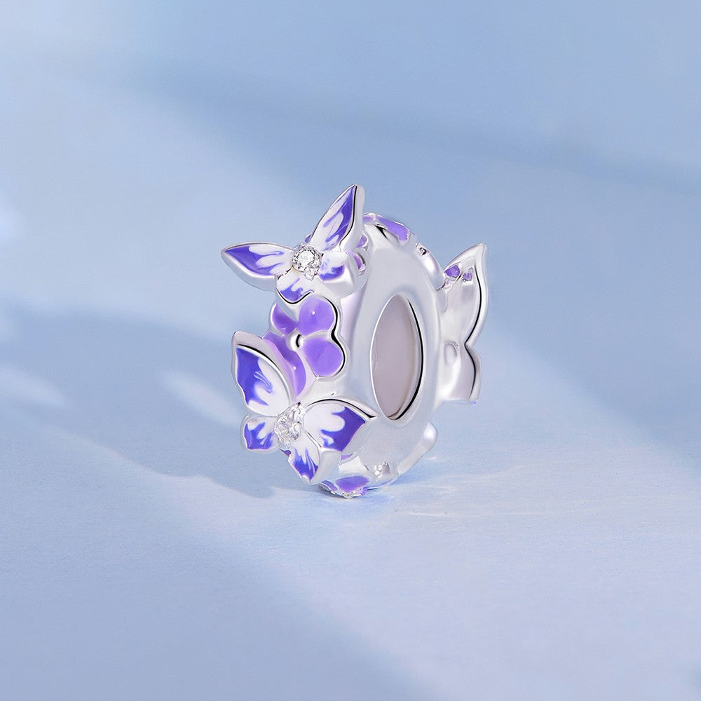 butterflies stopper charm spacer charm 925 sterling silver dp108