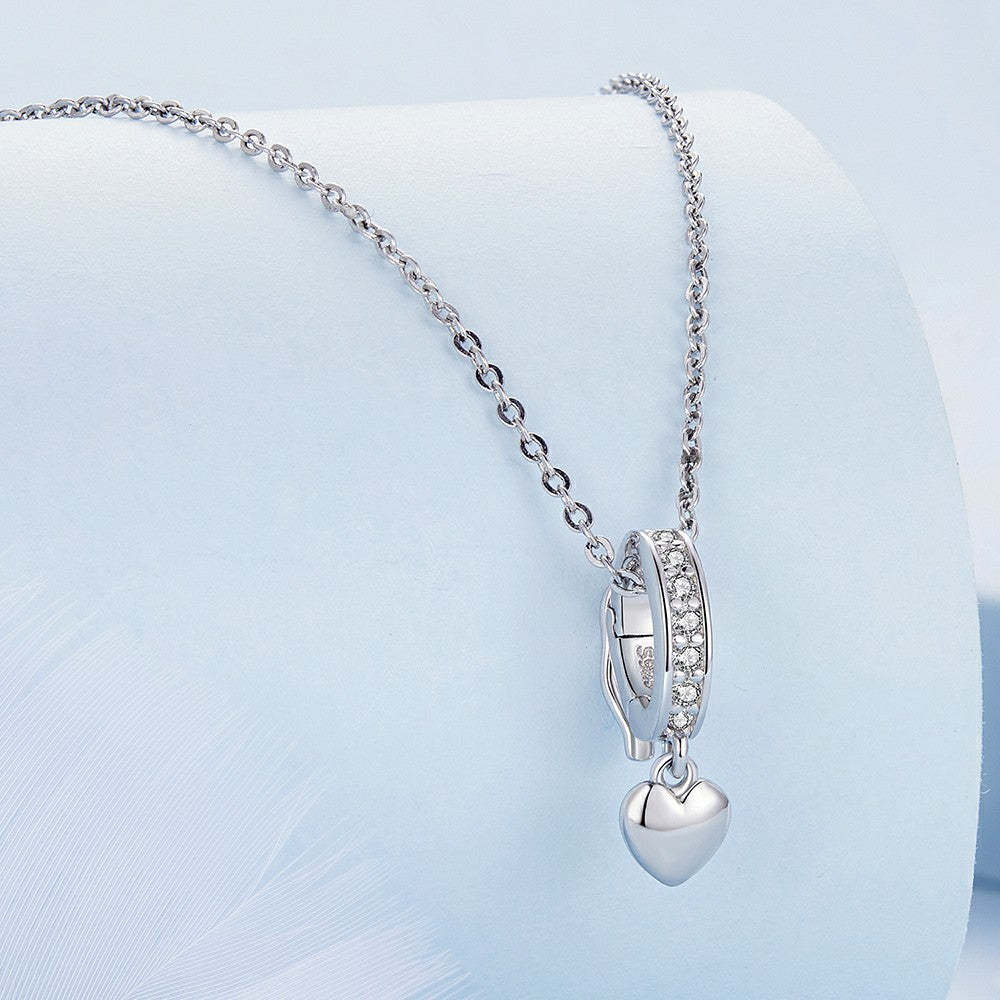 solid hearts stopper charm spacer charm 925 sterling silver dp119