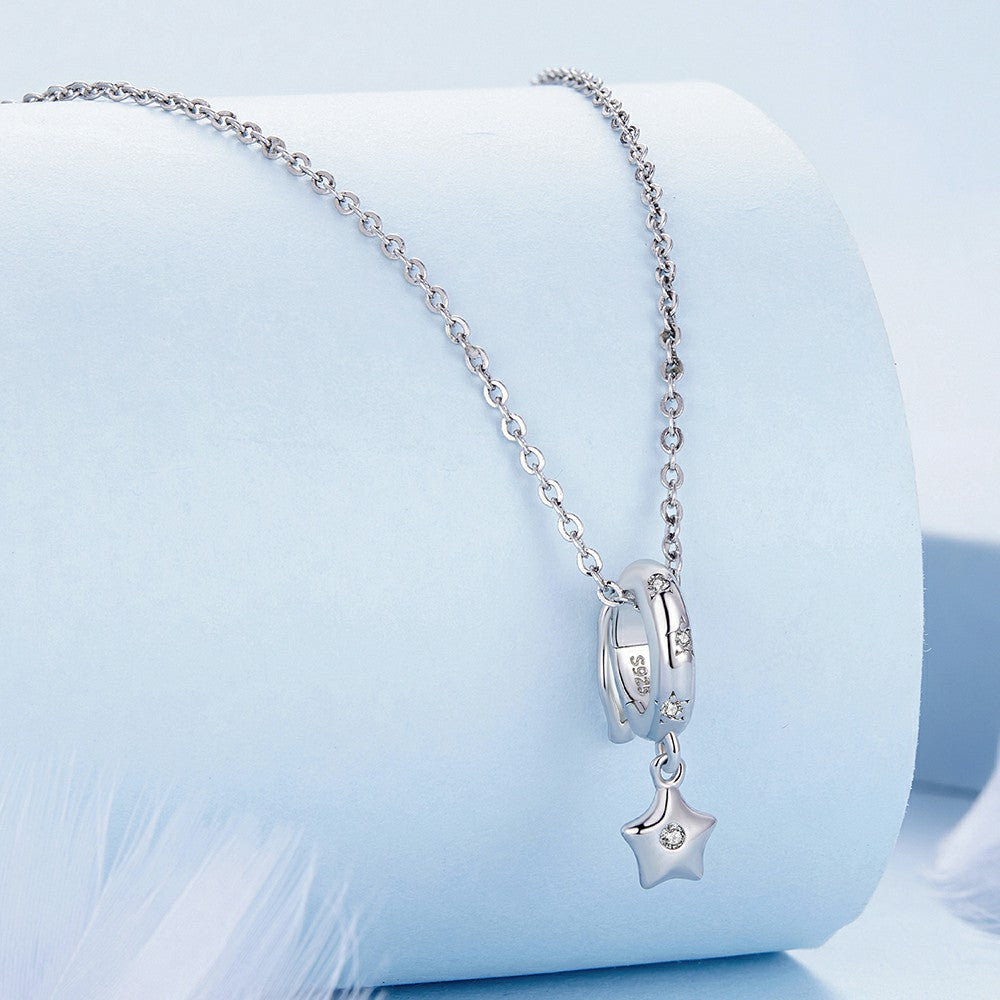 shimmering stars stopper charm spacer charm 925 sterling silver dp120