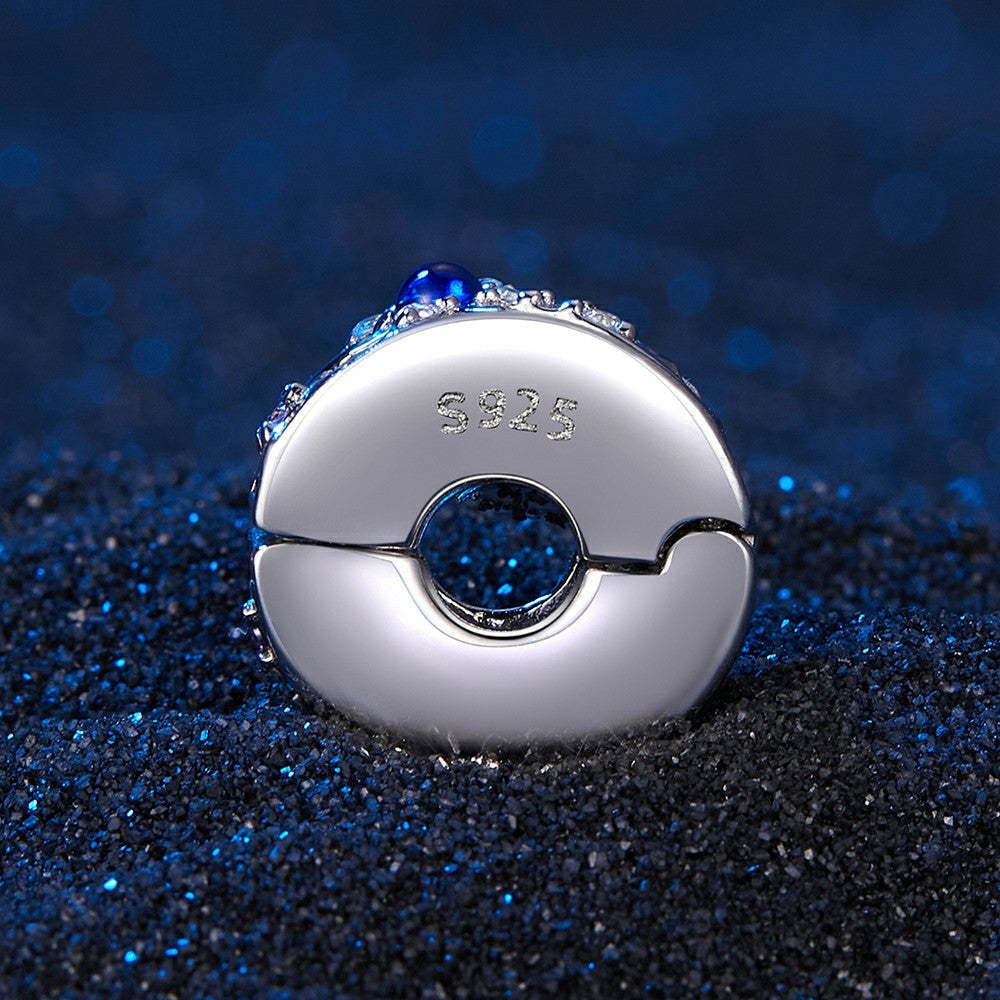blue diamond stars stopper charm spacer charm 925 sterling silver dp121
