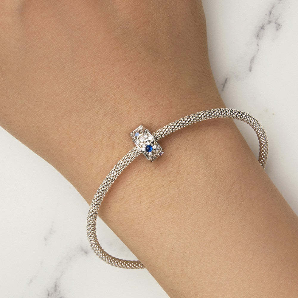 blue diamond stars stopper charm spacer charm 925 sterling silver dp121