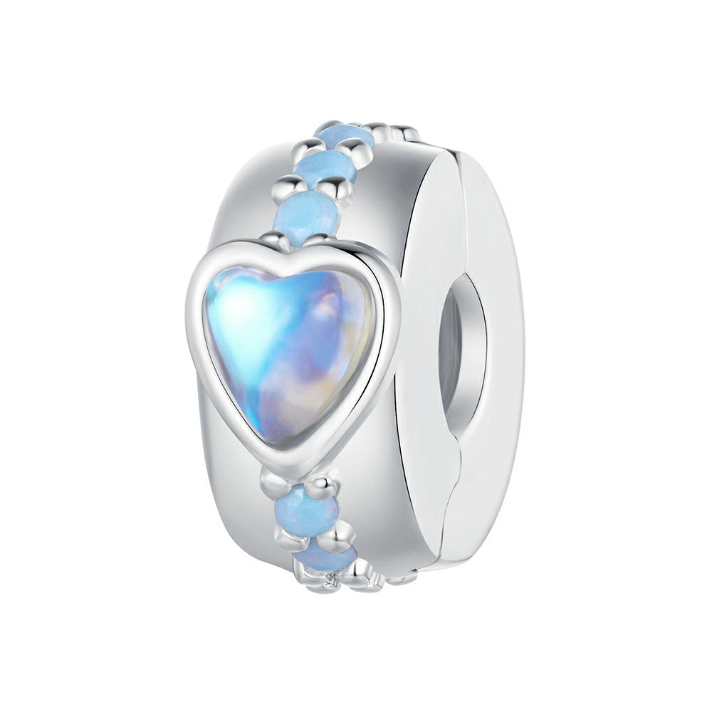 magic heart shaped stopper charm spacer charm 925 sterling silver dp122