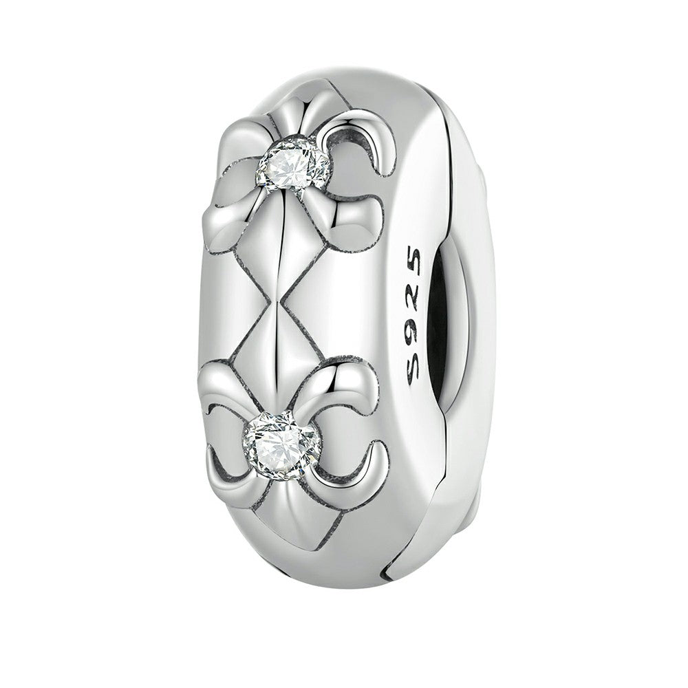 iris flower stopper charm spacer charm 925 sterling silver dp132