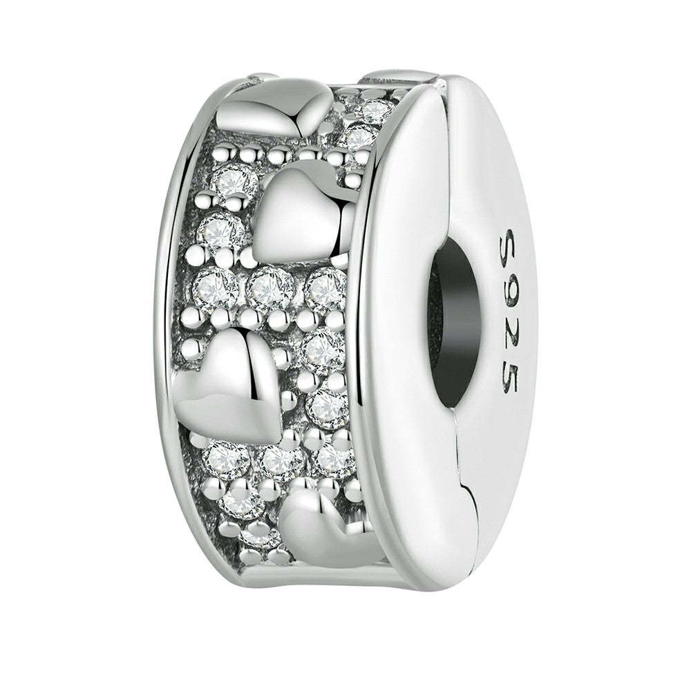 linked hearts stopper charm spacer charm 925 sterling silver dp133
