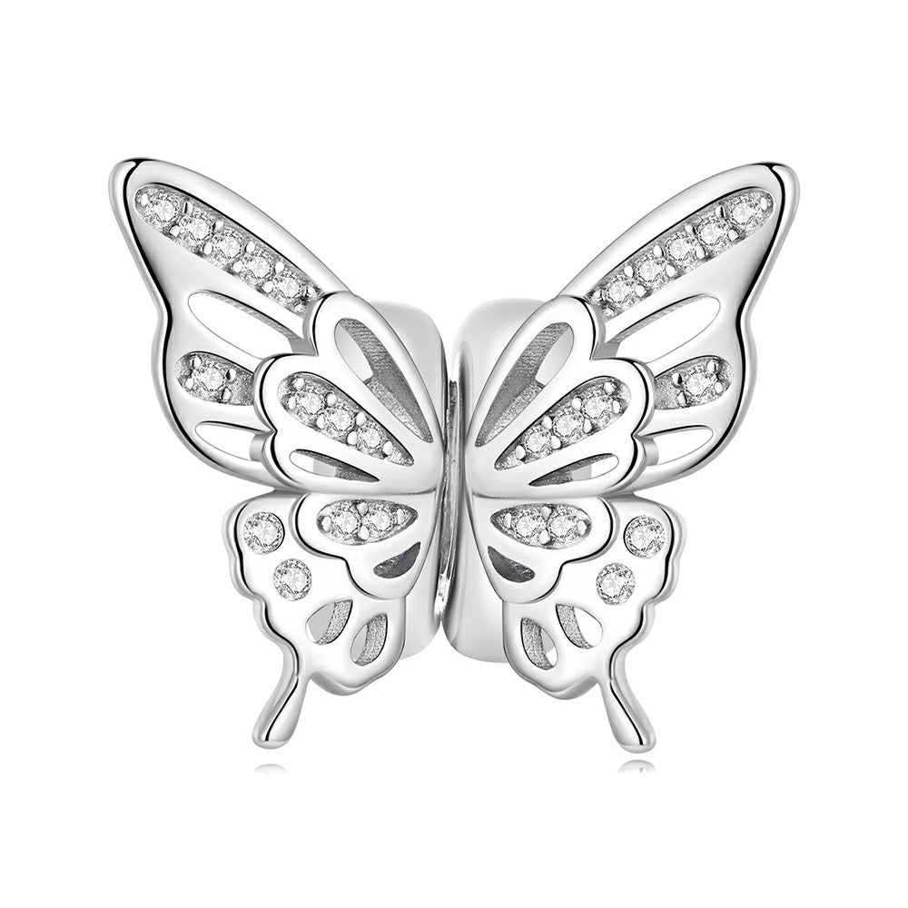 beautiful butterflies stopper charm spacer charm 925 sterling silver dp135