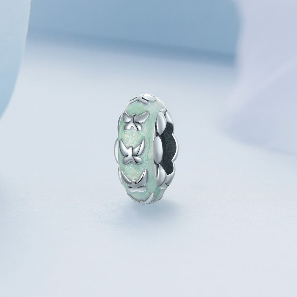 enchanted butterflies stopper charm spacer charm 925 sterling silver dp148