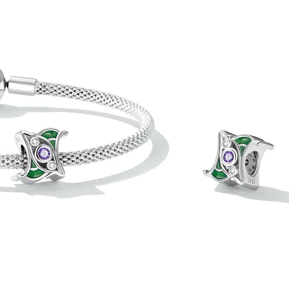 artistic green stopper charm spacer charm 925 sterling silver dp154