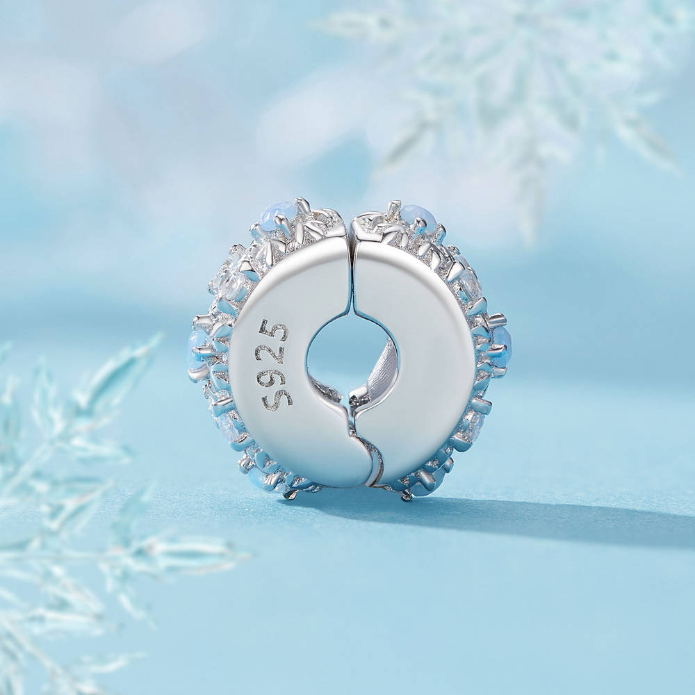 Snowflake Stopper Charm Spacer Charm Silver Christmas Gifts - soufeelmy