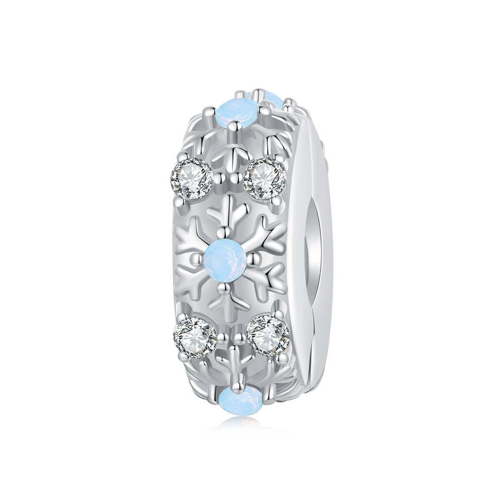 Snowflake Stopper Charm Spacer Charm Silver Christmas Gifts - soufeelmy