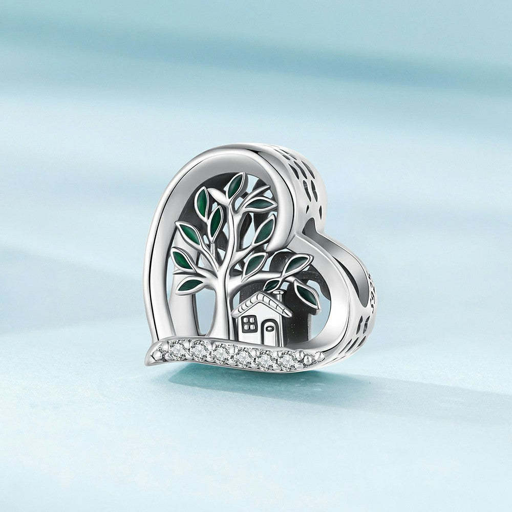 family tree enamel charm 925 sterling silver dy1324