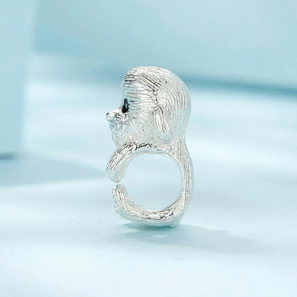 teddy bear enamel charm 925 sterling silver gift for pet lover dy1325