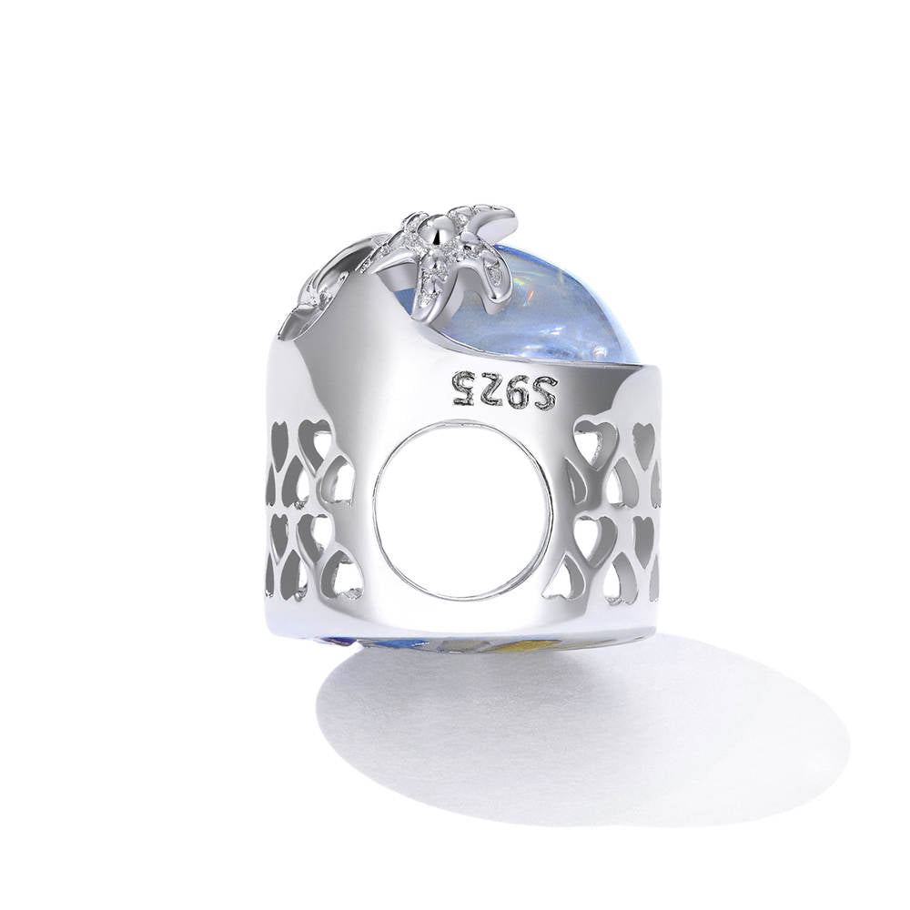 beach waves enamel charm 925 sterling silver dy1329