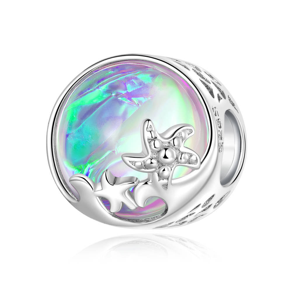 beach waves enamel charm 925 sterling silver dy1329