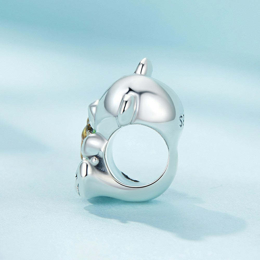 sun bear enamel charm 925 sterling silver dy1340