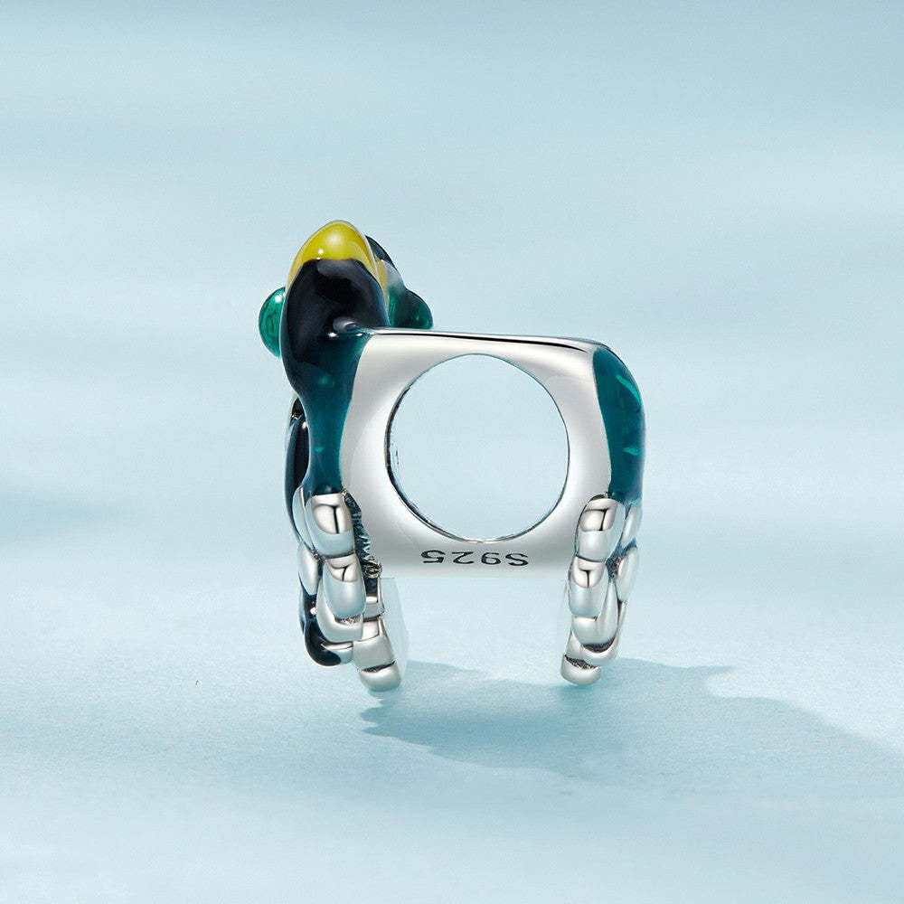 jungle toucan enamel charm 925 sterling silver dy1342