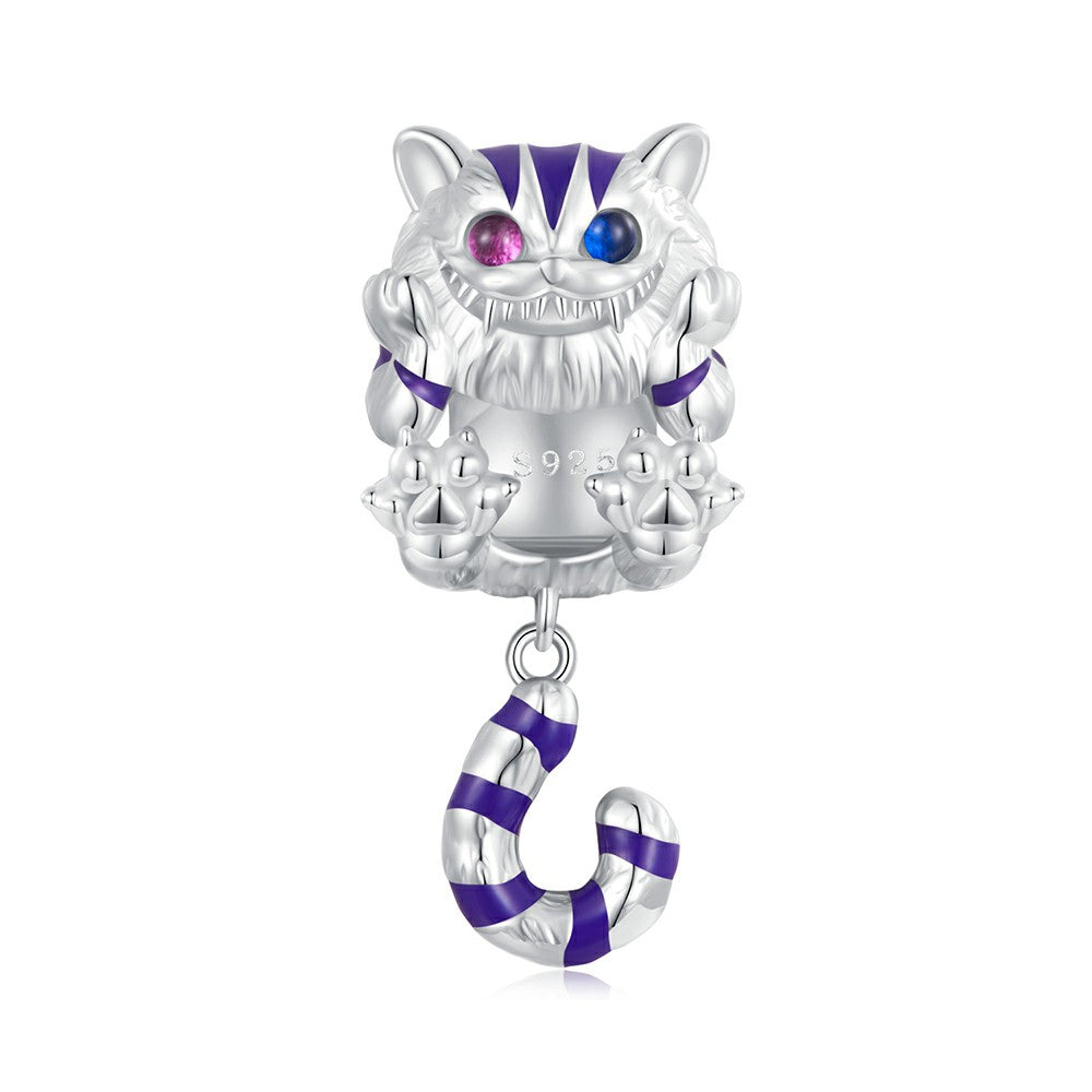 fantasy cats enamel charm 925 sterling silver dy1343