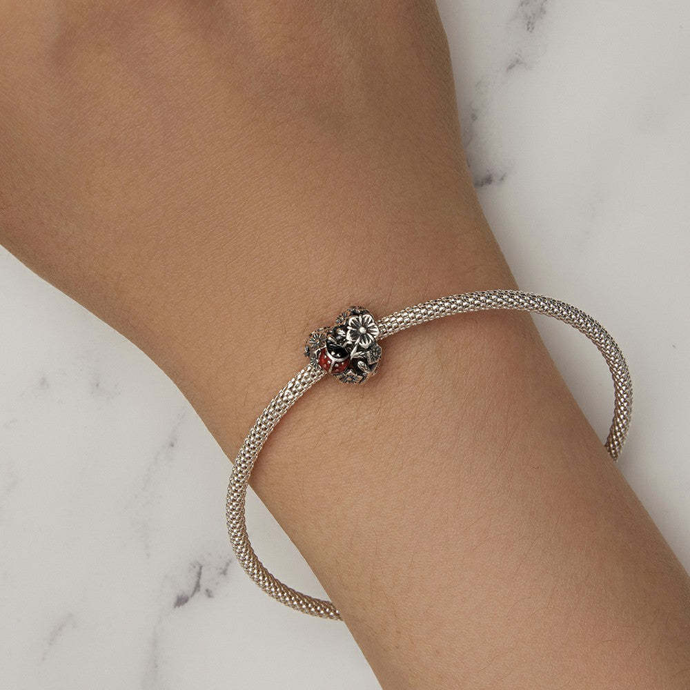 lucky ladybugs enamel charm 925 sterling silver dy1347