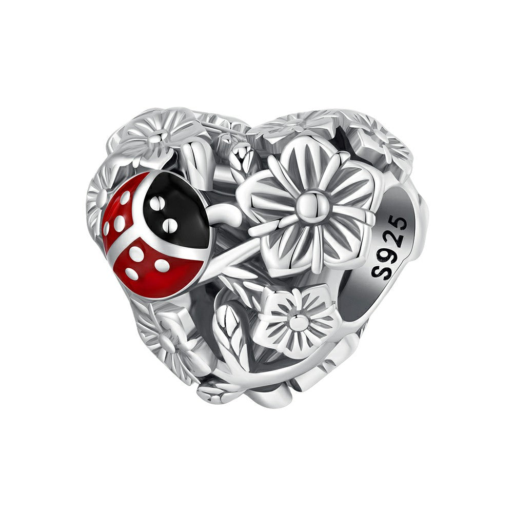 lucky ladybugs enamel charm 925 sterling silver dy1347