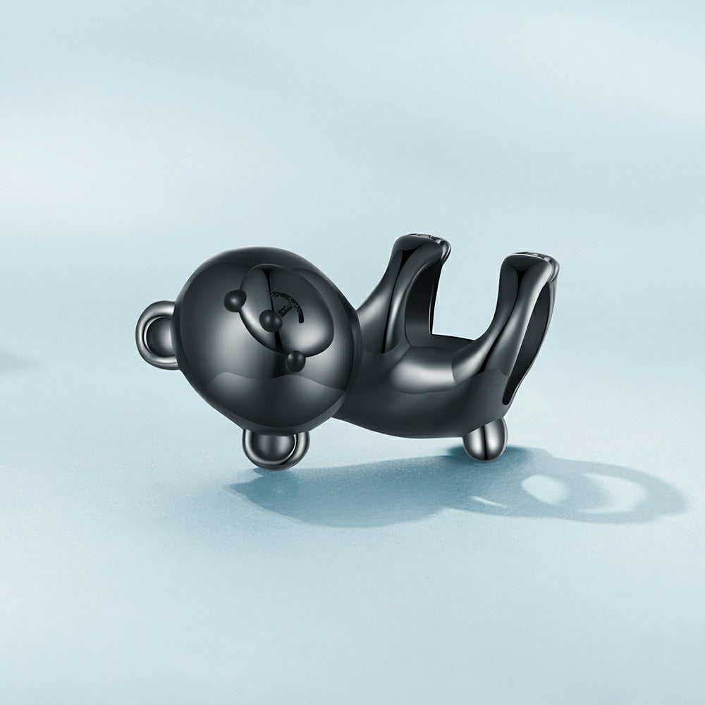 black bear enamel charm 925 sterling silver dy1350