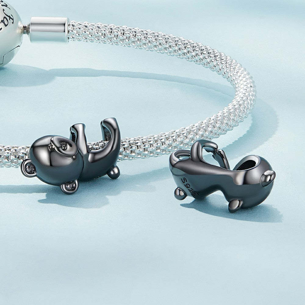 black bear enamel charm 925 sterling silver dy1350