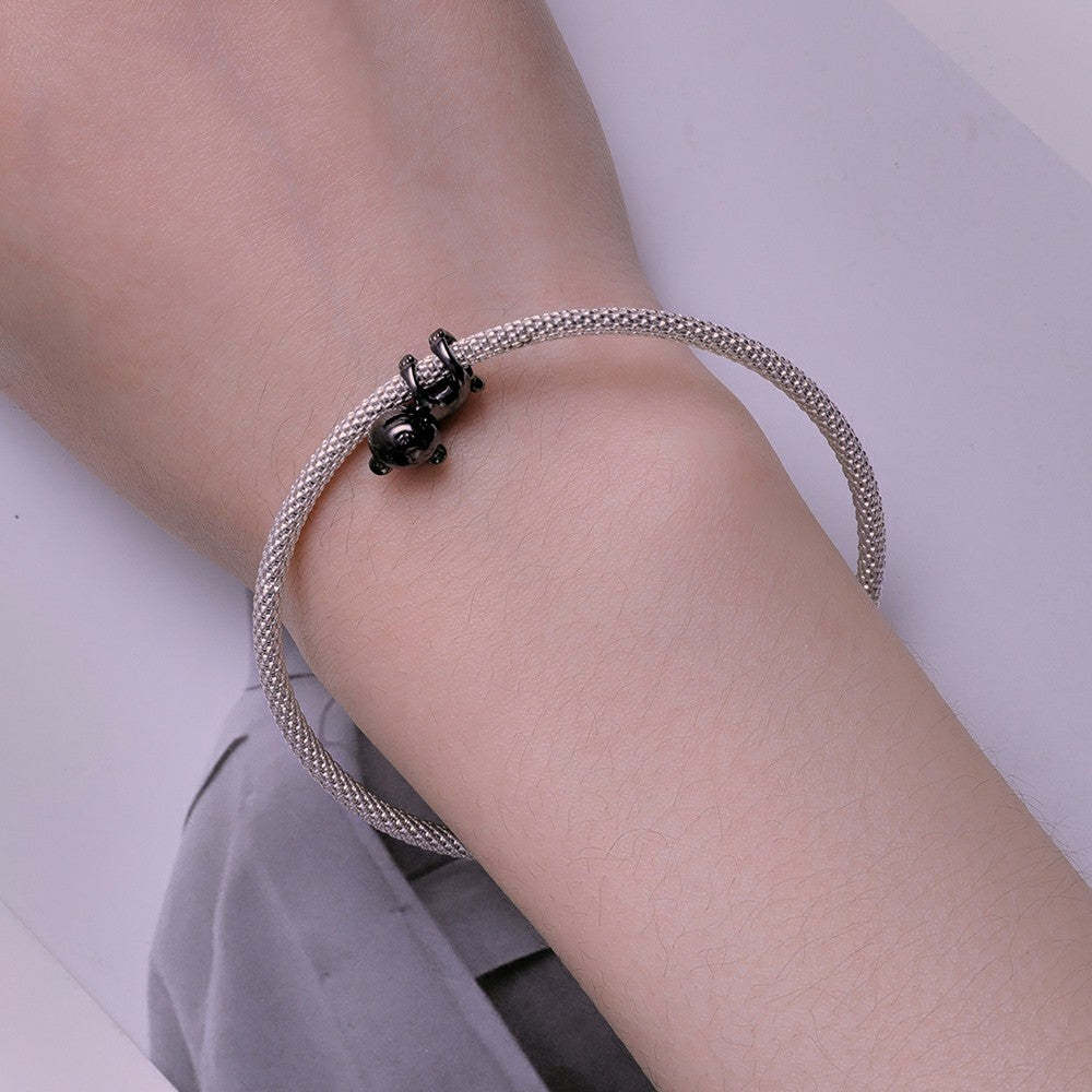 black bear enamel charm 925 sterling silver dy1350