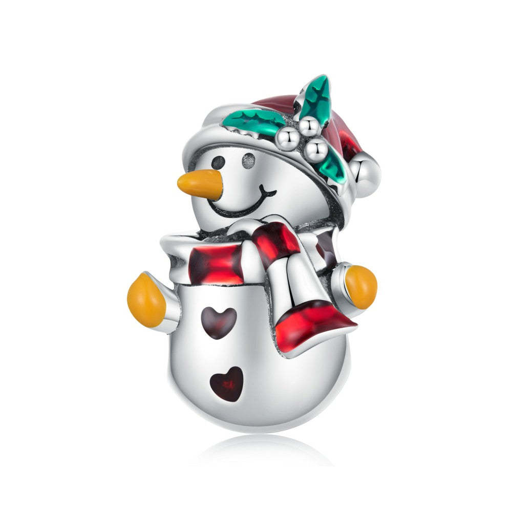 snowman enamel charm 925 sterling silver christmas gifts dy1374