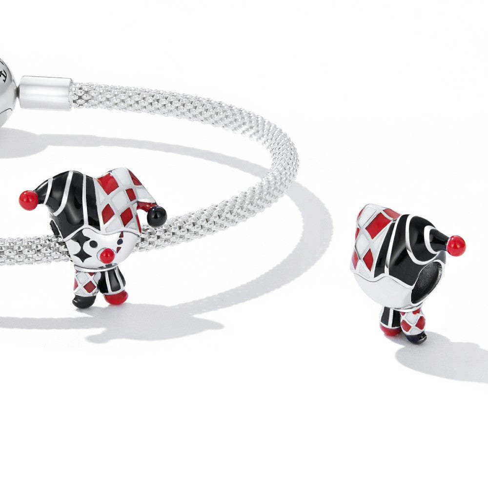 playing card joker enamel charm 925 sterling silver dy1398