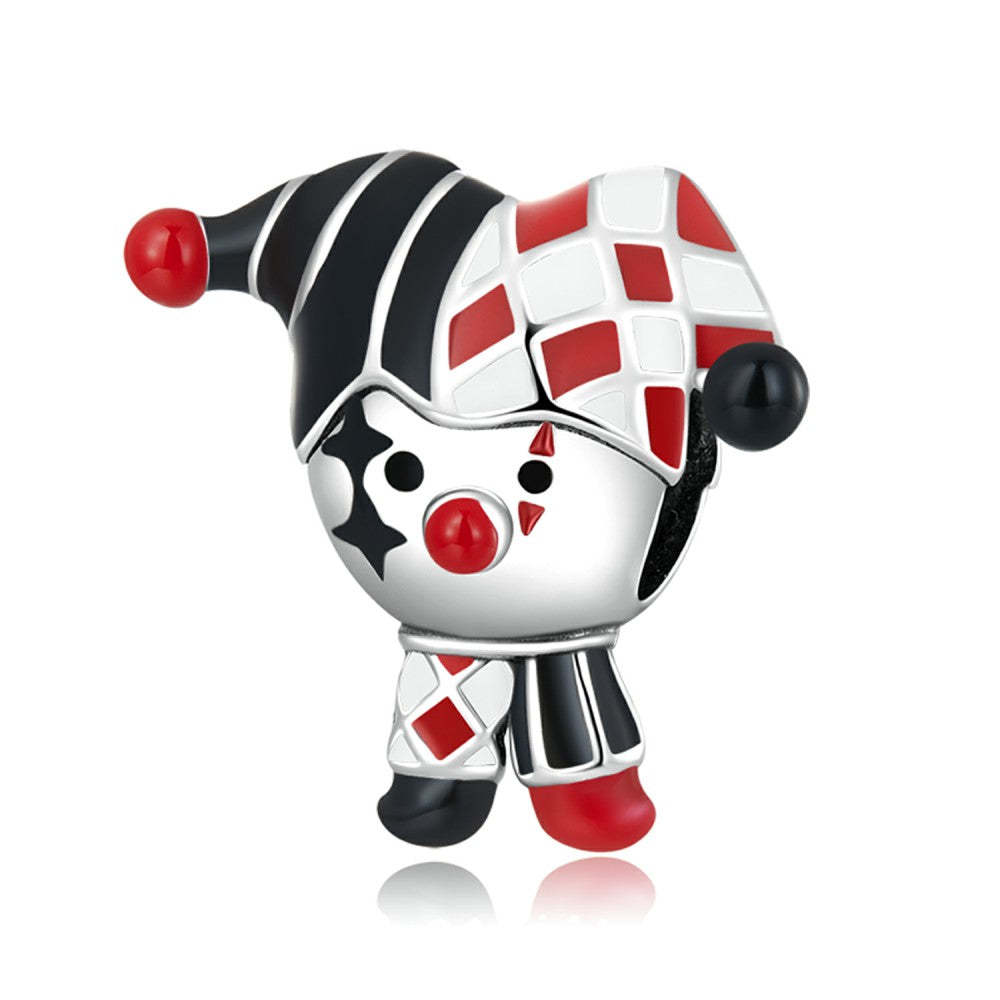 playing card joker enamel charm 925 sterling silver dy1398