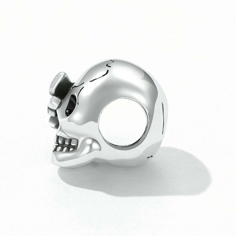 vintage skull enamel charm 925 sterling silver halloween gifts dy1400