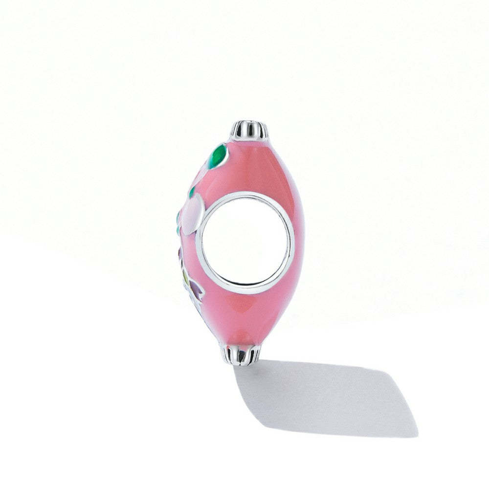 peach candy enamel charm 925 sterling silver dy1412