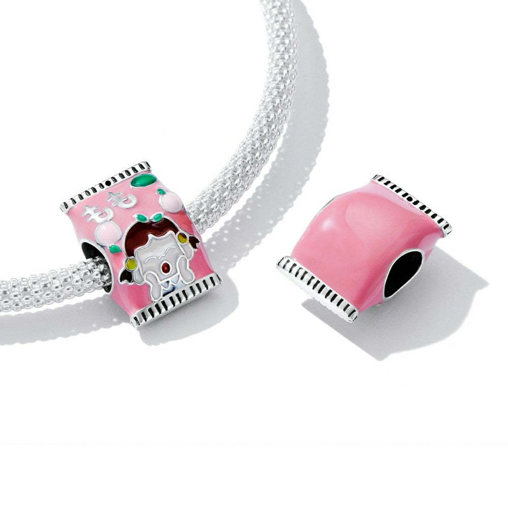peach candy enamel charm 925 sterling silver dy1412