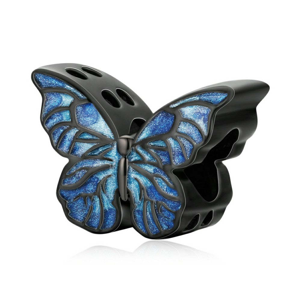 dark butterfly enamel charm 925 sterling silver dy1414